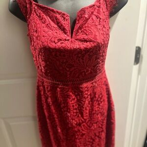 Elegant Red Lace Dress